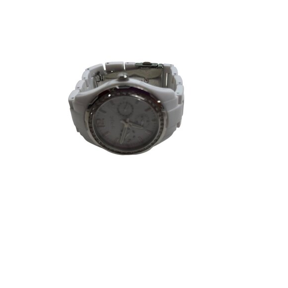 Relic Women's Analog Bracelet Wristwatch Watch White Silver Tone Faux Jewels 6" - Picture 9 of 14